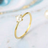 Wholesale Women's Simple Pearl Ring Copper Gold Plated Geometric Style
