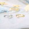 Wholesale Women's Simple Pearl Ring Copper Gold Plated Geometric Style