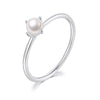 Wholesale Women's Simple Pearl Ring Copper Gold Plated Geometric Style
