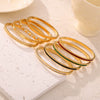 Wholesale Women's Simple Personality Design 316L Stainless Steel Gold Plated Diamond Bracelet Jewelry