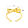 Wholesale Women's Simple Plain Bow Geometric Stainless Steel Open Ring With Electroplating