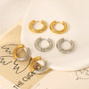 Wholesale Women's Simple Plain Hoop Earrings Stainless Steel With 18K Gold Vacuum Plating In Furnace Geometric Style