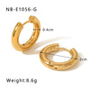 Wholesale Women's Simple Plain Hoop Earrings Stainless Steel With 18K Gold Vacuum Plating In Furnace Geometric Style