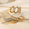 Wholesale Women's Simple Plain Hoop Earrings Stainless Steel With 18K Gold Vacuum Plating In Furnace Geometric Style
