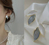 Wholesale Women's Simple Plant Flowers Style Alloy Dripping Oil Leaf Earrings