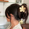 Wholesale Women's Simple Plastic And Resin Hair Accessories Shark Clip With Baking Paint And Flower Design