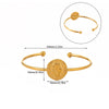 Wholesale Women's Simple Portrait Stainless Steel 18K Gold Plated Open Bracelet