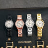 Wholesale Women's Simple Retro Alloy Case Steel Band Quartz Watch With Inlaid Roman Diamond And Luminous Feature