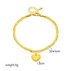 Wholesale Women's Simple Retro Titanium Steel Double Layer Chain Anklet With Love Lettering Pendant And Geometric Pattern