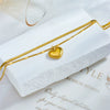 Wholesale Women's Simple Retro Titanium Steel Double Layer Chain Anklet With Love Lettering Pendant And Geometric Pattern