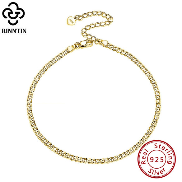 Wholesale Women's Simple S925 Sterling Silver Car Flower Side Chain Anklet Foot Ornaments