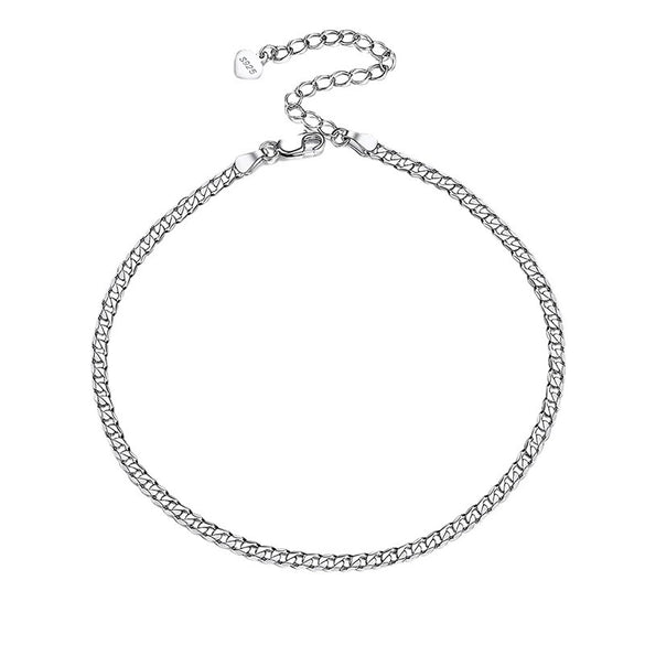 Wholesale Women's Simple S925 Sterling Silver Car Flower Side Chain Anklet Foot Ornaments