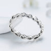 Wholesale Women's Simple S925 Sterling Silver Geometric Love Symbol Ring With Seiko Craft