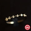 Wholesale Women's Simple S925 Sterling Silver Gold Plated Ring With Geometric Broken Zirconium Diamond And Electroplating Design