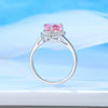 Wholesale Women's Simple S925 Sterling Silver Heartshaped Aquamarine Ring Set With Diamonds