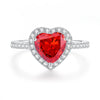 Wholesale Women's Simple S925 Sterling Silver Heartshaped Love Ring With Pink Zircon And High Carbon Diamond