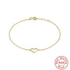 Wholesale Women's Simple S925 Sterling Silver Hollow Heart Geometric Pattern Electroplated Stacked Bracelet