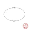 Wholesale Women's Simple S925 Sterling Silver Hollow Heart Geometric Pattern Electroplated Stacked Bracelet