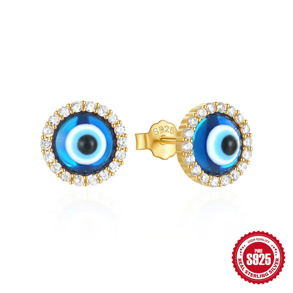 Wholesale Women's Simple S925 Sterling Silver Personality Evil Eye Geometric Clavicle Chain With Zirconia Inlay