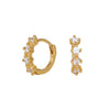 Wholesale Women's Simple Single Row Round Zircon Inlaid 925 Silver Earring With Geometric Pattern