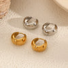 Wholesale Women's Simple Smooth Stainless Steel Geometric Electroplated Earrings