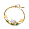 Wholesale Women's Simple Stainless Steel And 18K Electroplated Colorful Diamond Devil's Eye Bracelet With Letters Numbers And Text Pattern