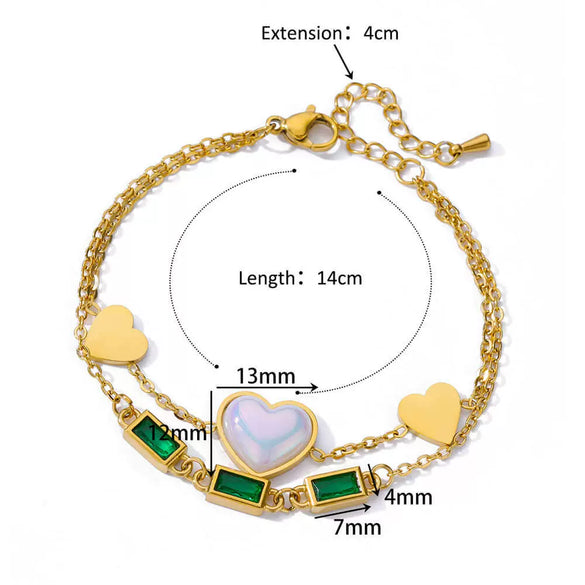 Wholesale Women's Simple Stainless Steel And 18K Electroplated Colorful Diamond Devil's Eye Bracelet With Letters Numbers And Text Pattern