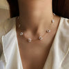Wholesale Women's Simple Stainless Steel And Titanium Steel Flower Daisy Clavicle Chain With Electroplating