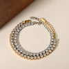 Wholesale Women's Simple Stainless Steel Bracelet With Inlaid Zircon And Geometric Design Vacuum Real Gold Electroplated In Pvd Furnace