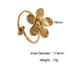 Wholesale Women's Simple Stainless Steel Electroplated Flower Open Ring And Bracelet