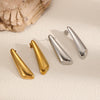 Wholesale Women's Simple Stainless Steel Geometric Water Drop Long Earrings With Electroplating