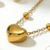 Wholesale Women's Simple Stainless Steel Heart Drop Bell Shaped Electroplated Earrings Necklace Bracelet Set Accessories