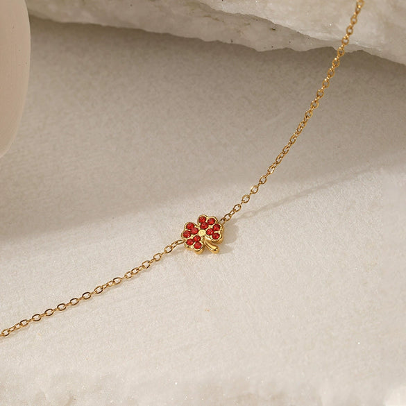 Wholesale Women's Simple Stainless Steel 18K Goldplated Leaf Bracelet