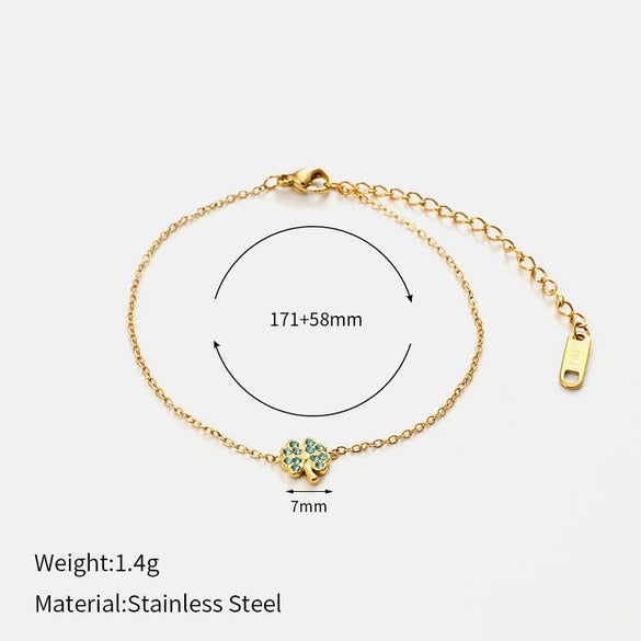 Wholesale Women's Simple Stainless Steel 18K Goldplated Leaf Bracelet