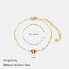 Wholesale Women's Simple Stainless Steel 18K Goldplated Leaf Bracelet