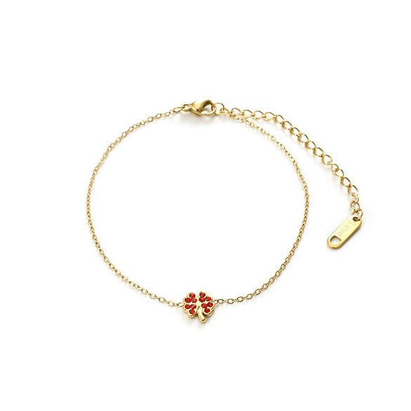 Wholesale Women's Simple Stainless Steel 18K Goldplated Leaf Bracelet