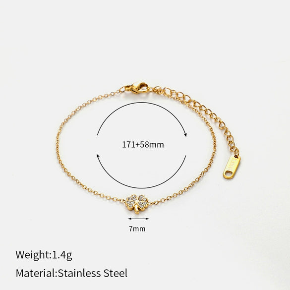 Wholesale Women's Simple Stainless Steel 18K Goldplated Leaf Bracelet