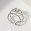Wholesale Women's Simple Stainless Steel Open Ring With Devil's Eye Cut Out 18K Goldplated Titanium Steel Hand Jewelry