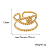 Wholesale Women's Simple Stainless Steel Open Ring With Devil's Eye Cut Out 18K Goldplated Titanium Steel Hand Jewelry