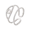 Wholesale Women's Simple Stainless Steel Open Ring With Devil's Eye Cut Out 18K Goldplated Titanium Steel Hand Jewelry