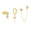 Wholesale Women's Simple Star Shape 925 Sterling Silver Earrings With Zirconia