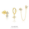 Wholesale Women's Simple Star Shape 925 Sterling Silver Earrings With Zirconia