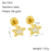 Wholesale Women's Simple Star 316L Stainless Steel Electroplated Earrings
