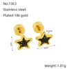 Wholesale Women's Simple Star 316L Stainless Steel Electroplated Earrings
