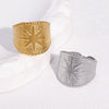 Wholesale Women's Simple Starshaped Stainless Steel Goldplated Open Ring Hand Jewelry