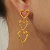 Wholesale Women's Simple Steel Goldplated Heartshaped Earrings Jewelry