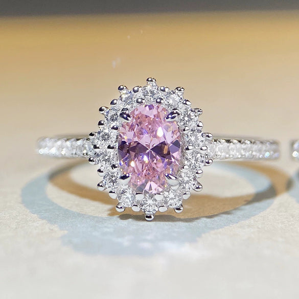 Wholesale Women's Simple 925 Sterling Silver Geometric Snowflake Diamond Ring With Electroplating