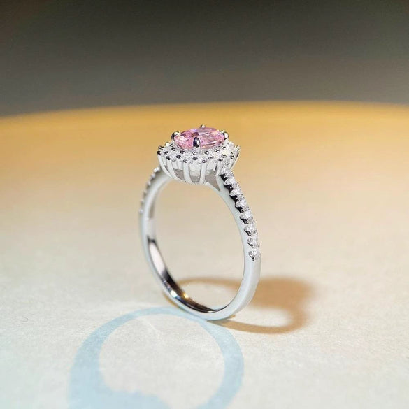 Wholesale Women's Simple 925 Sterling Silver Geometric Snowflake Diamond Ring With Electroplating