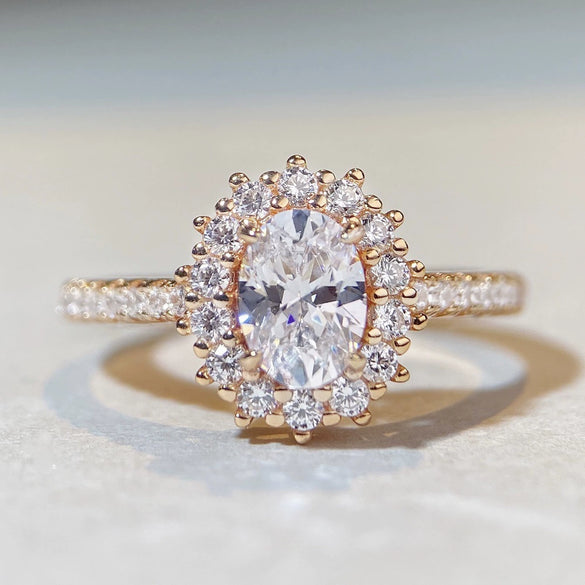 Wholesale Women's Simple 925 Sterling Silver Geometric Snowflake Diamond Ring With Electroplating