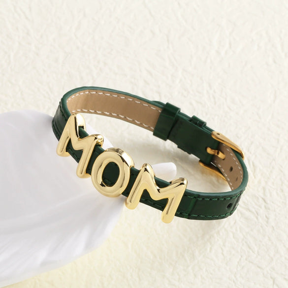 Wholesale Women's Simple Style Copper Cowhide Watch Bracelet With Letters Numbers And Text Electroplated